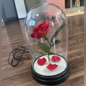 Beauty And The Beast Rose Disney Touch Light Lamp USB Powered Used Once